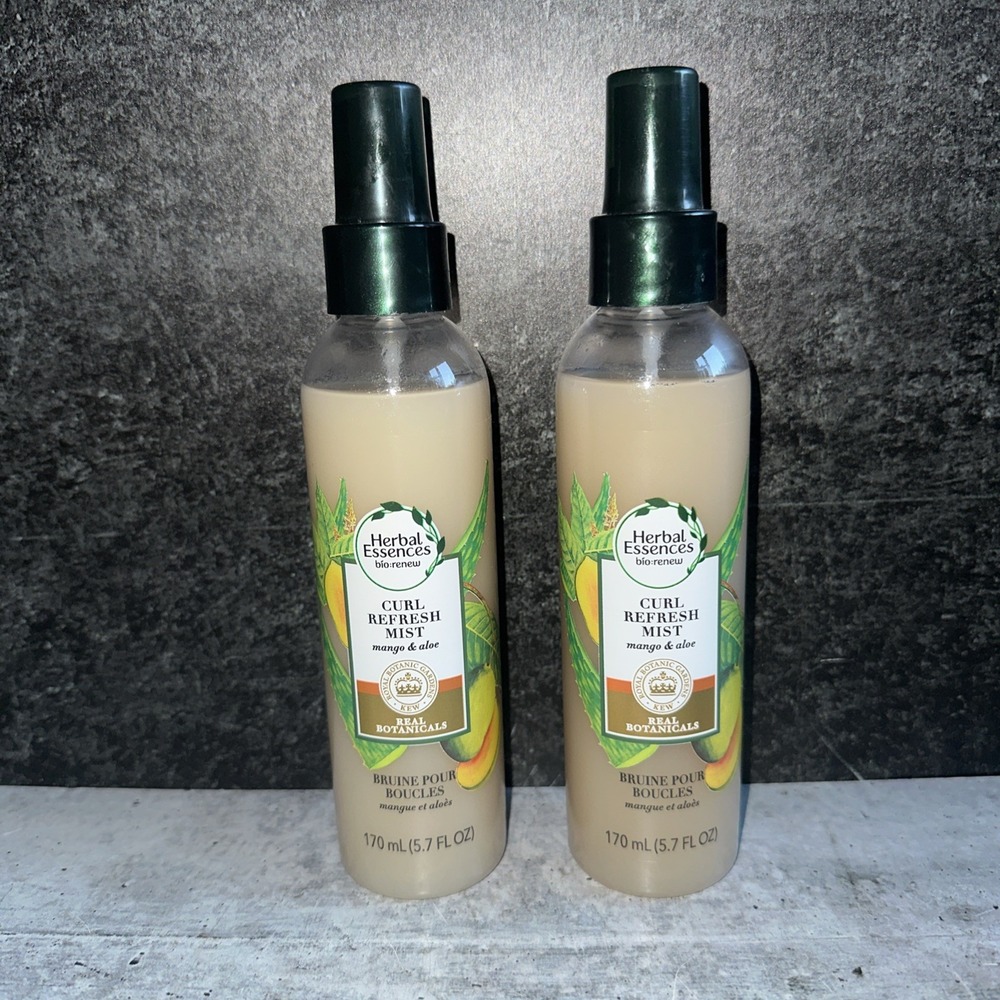 2 Lot Herbal Essences Bio:Renew Curl Refresh Mist Mango & Aloe 5.7 FL OZ